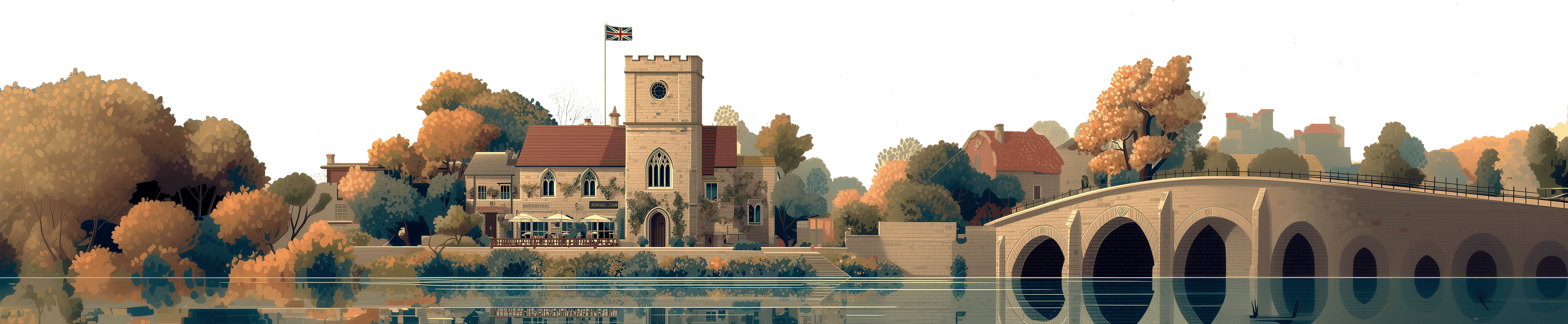 Village landscape background