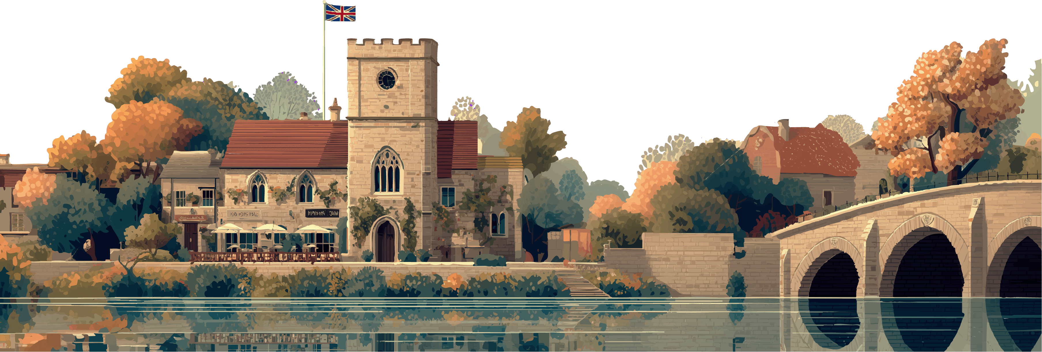 Village landscape background